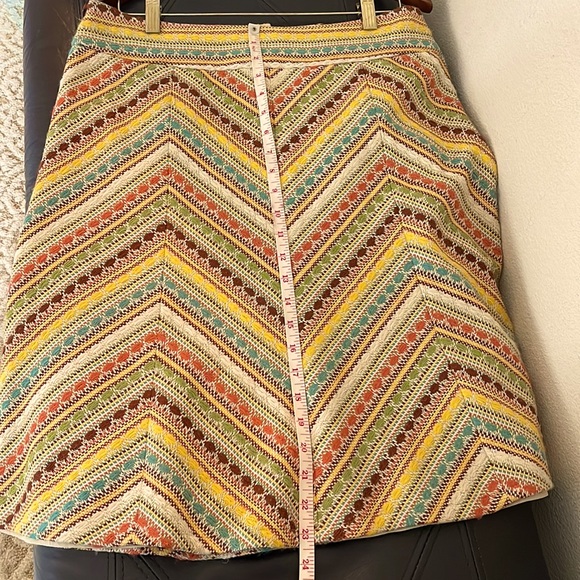 Nanette Lepore Embroidered Chevron Multicolor Skirt Size 10 - Picture 10 of 10